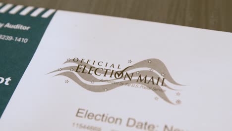 piece of official election mail for an american election