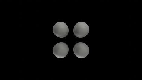 abstract white 3d balls moving in a black space. creative seamless loop 3d rendered motion graphic object