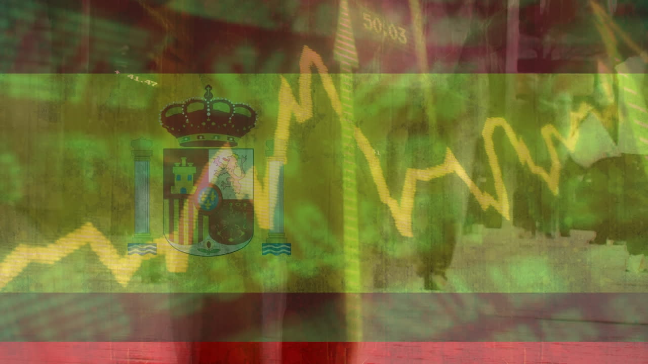 스페인의 발을 통해 데이터 처리의 애니메이션