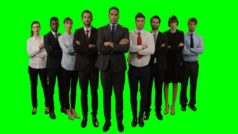 Group-of-business-executives-standing-with-arms-crossed