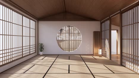 the empty room, japanese interior.3d rendering