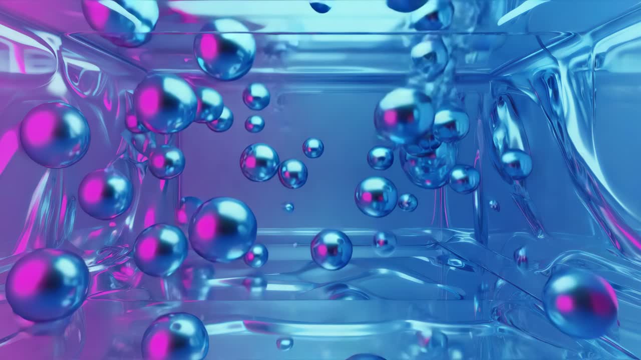 Abstract Spheres in a Futuristic Environment