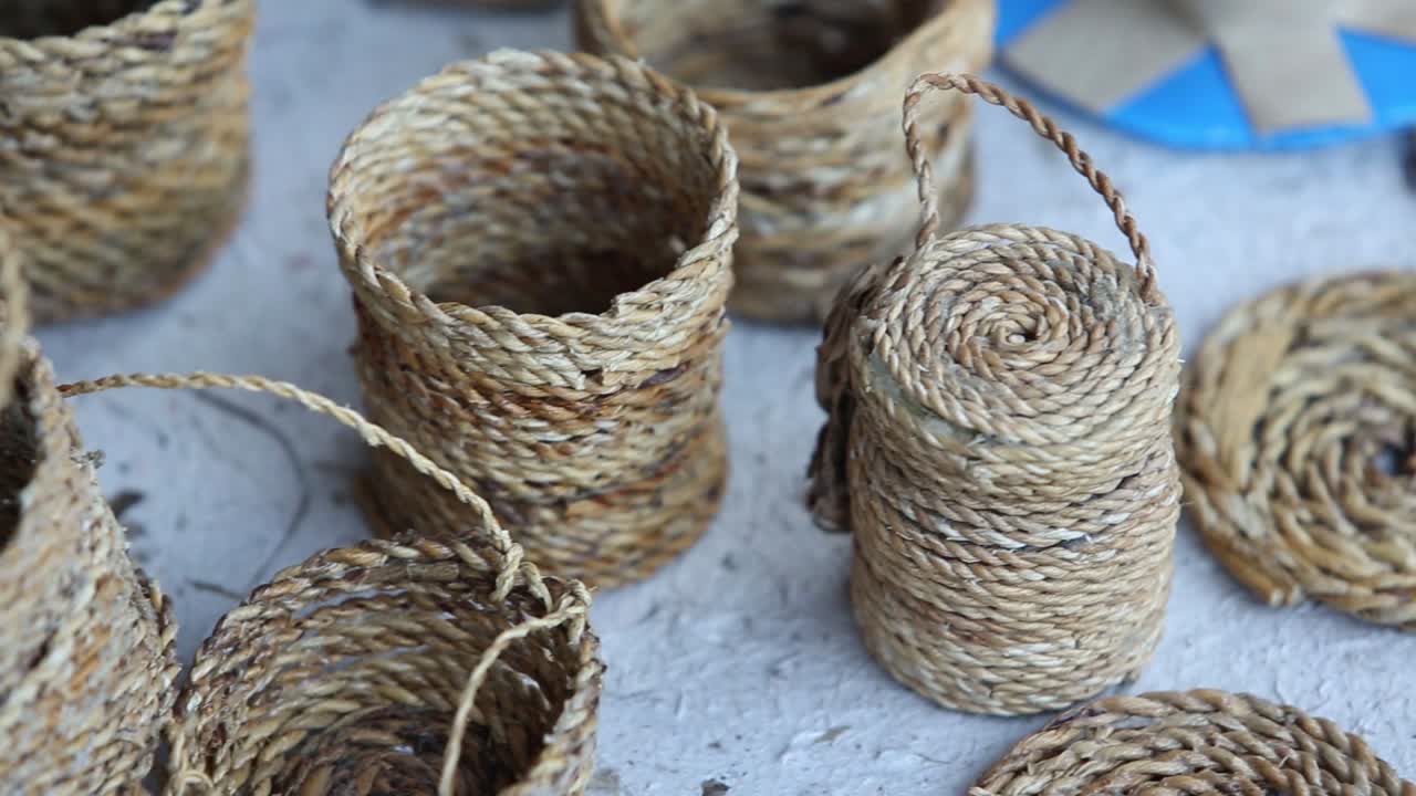 Basketry from Banana Fiber Weaved Basket Traditional Basket Making
