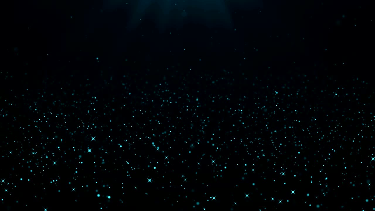 las partículas azules brillan en el fondo. animación de bucle
