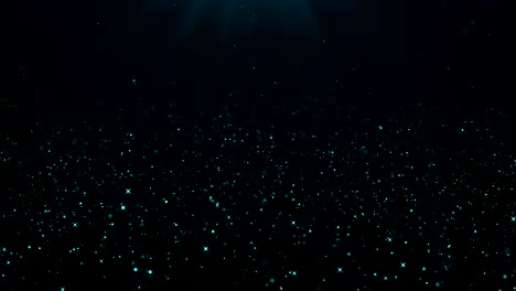 las partículas azules brillan en el fondo. animación de bucle