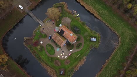 Castle-Te-Wedde,-Groningen-from-above