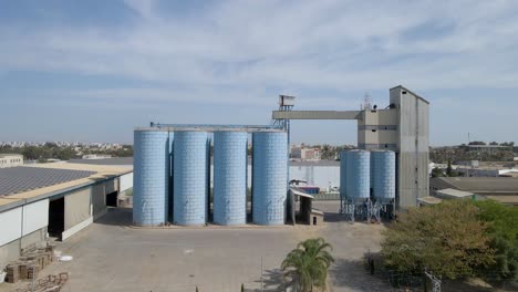 Aerial-Shot-of-Wheat-Granary-at-Southern-District-Sdot-Negev,-Israel