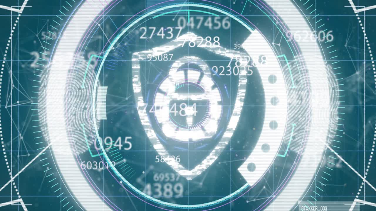 Animation of scope scanning and numbers changing on green background