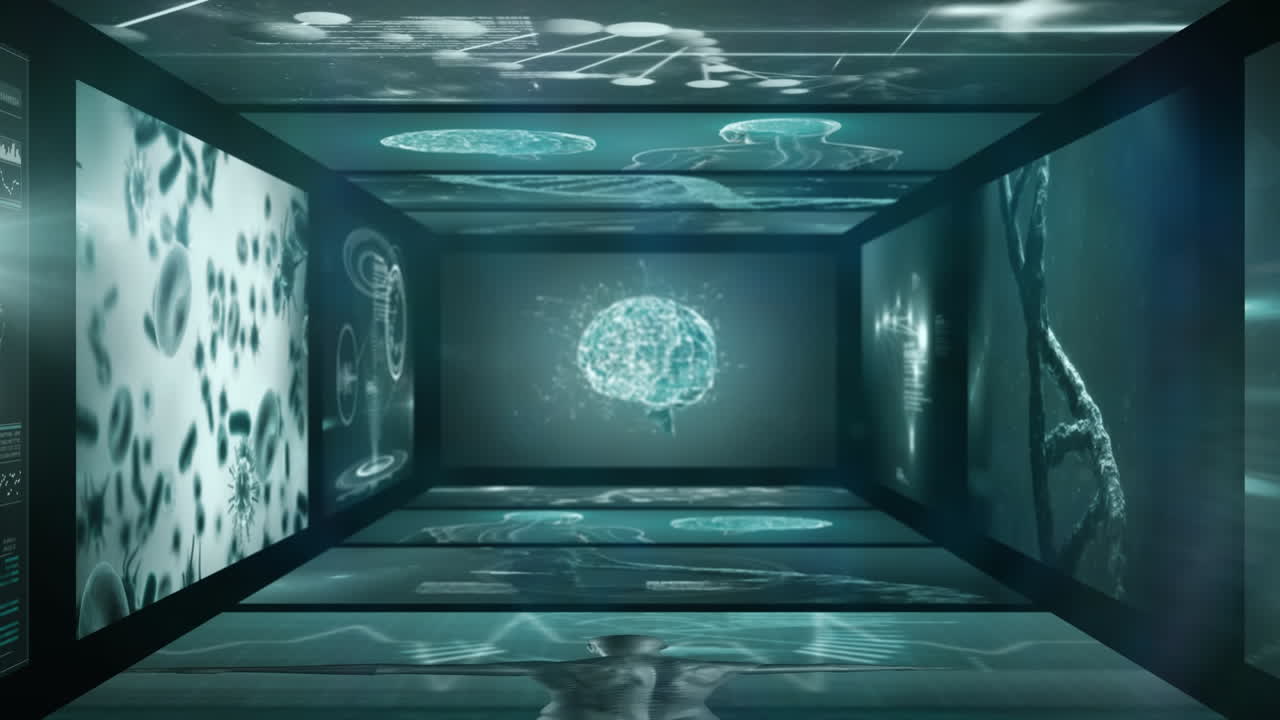 vídeo generado digitalmente del procesamiento de datos médicos