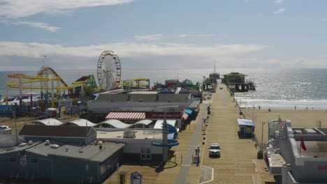 aerial of abandoned closed santa monica pier during covid19 corona virus outbreak epidemic 5