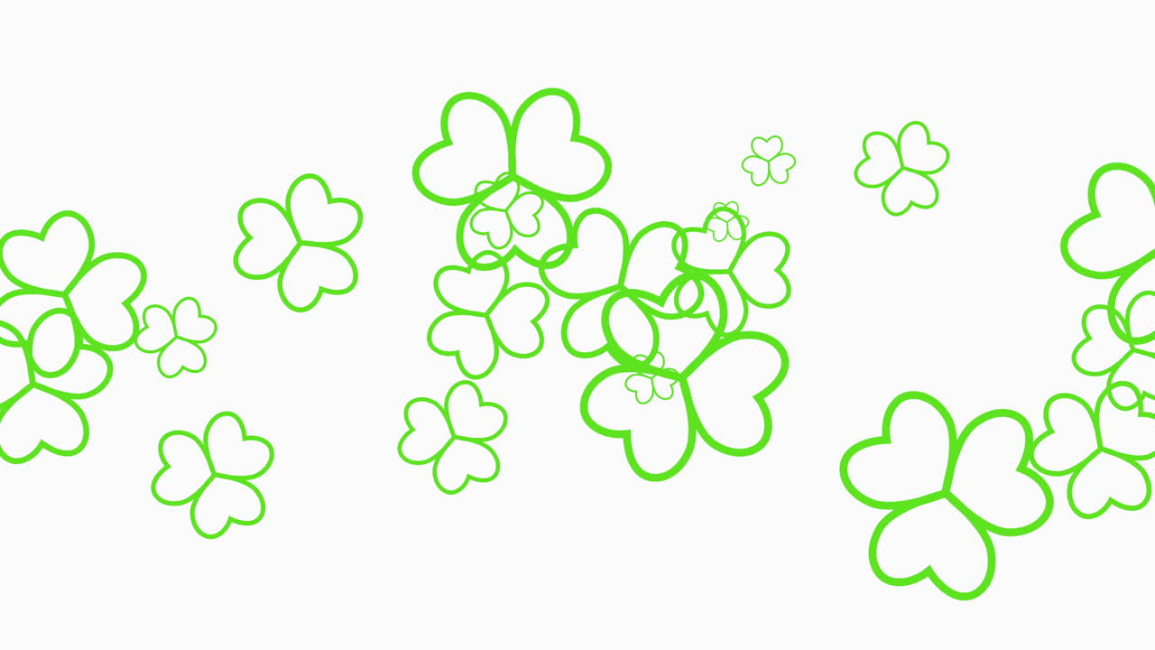 animación día de san patricio con movimiento tréboles verdes 16