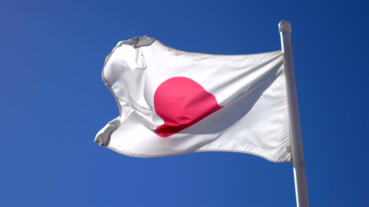 Two videos of flag of Japan in 4K