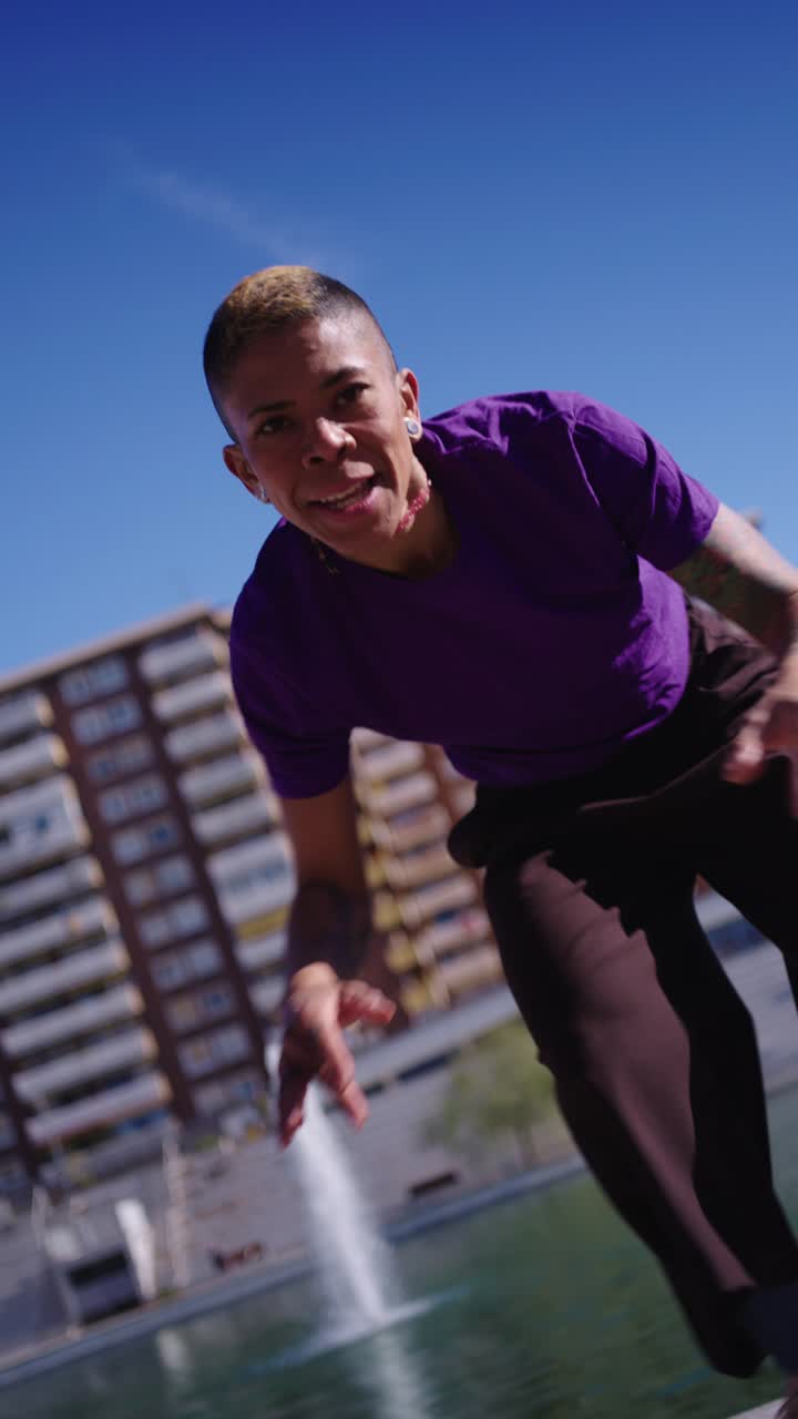 Energetic Person Dancing Hip Hop Style Outdoors in Urban Park