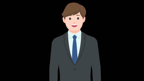 talking businessman isolated with alpha channel