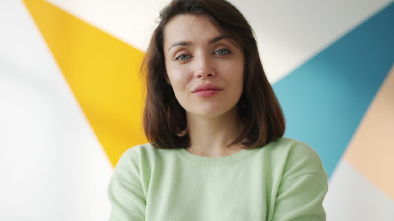 Woman Portrait in Colorful Room