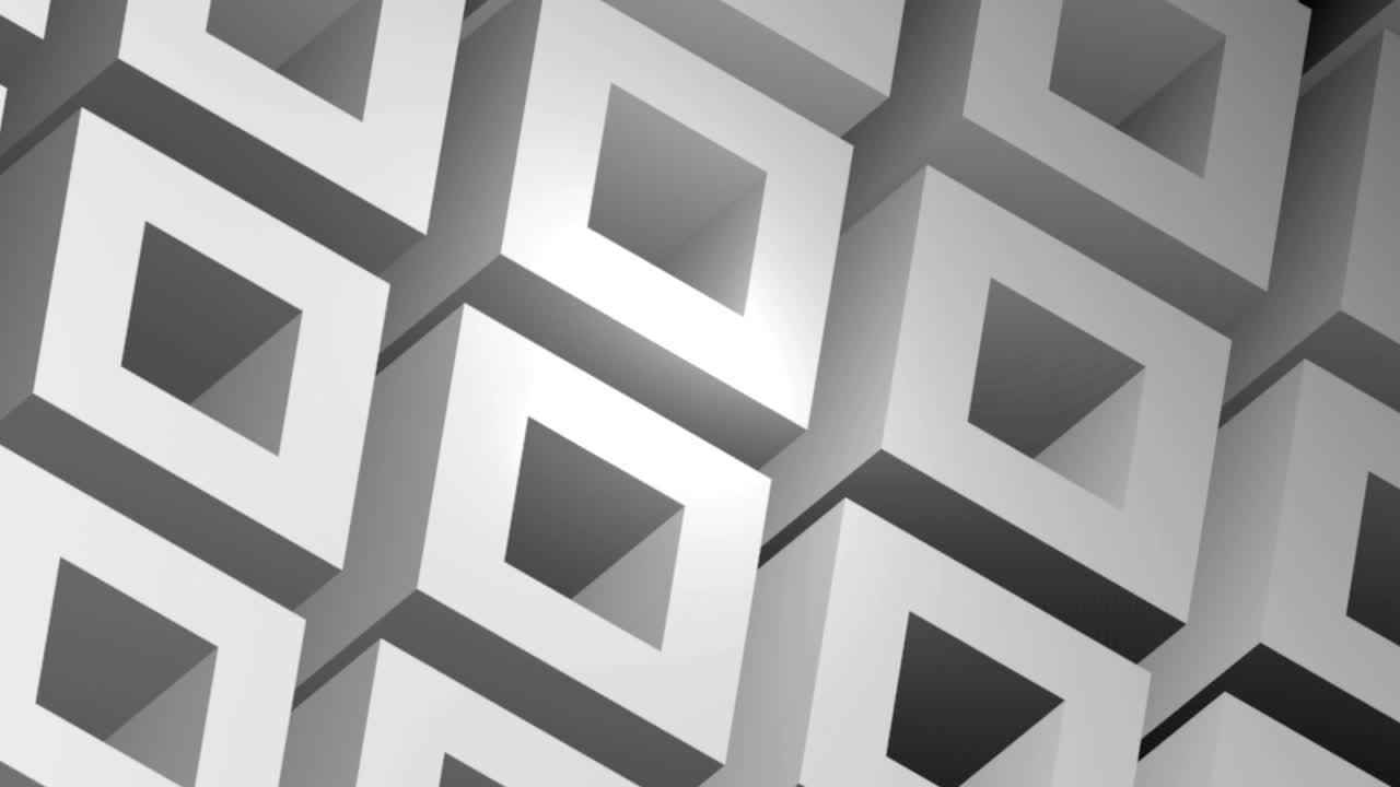 Moving Grey Cubes Business Background 4k Video Animation Loop.