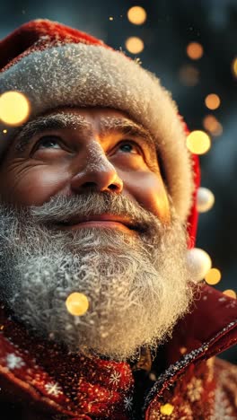 cheerful man in christmas attire enjoying a festive moment outdoors