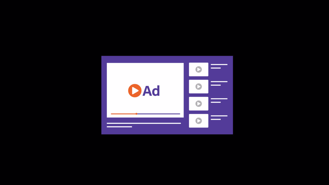 Animated Digital Video Player Interface with Advertisement