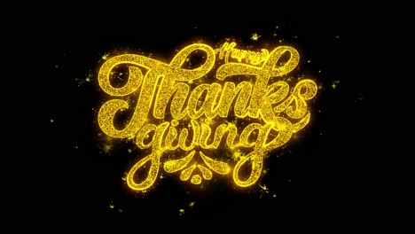 happy thanksgiving gold glitter text effect