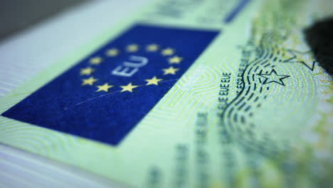 spanish visa in foreign passport. schengen visa in document. travelling concept