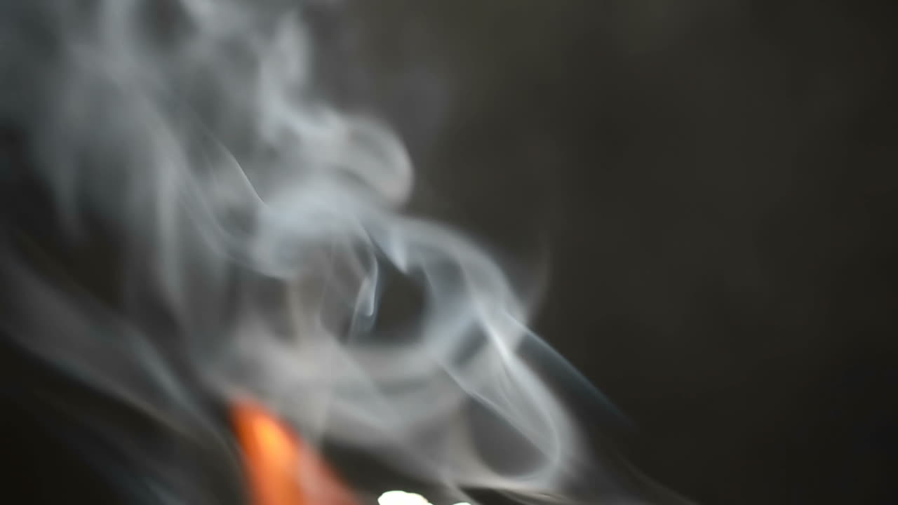 Slow motion. Volute di fumo su sfondo nero. Sfondo di fumo.