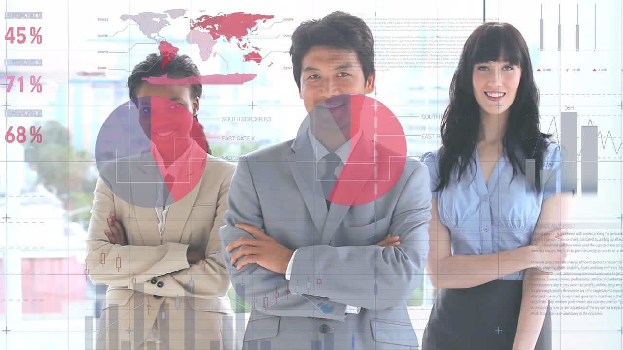 통계 및 금융 데이터 처리에 대한 다양한 비즈니스 사람들을 만나는 데