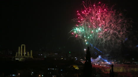 huge fireworks display in the sky above amman jordan