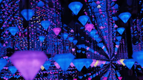 immersive light installation: thousands of glowing diamonds