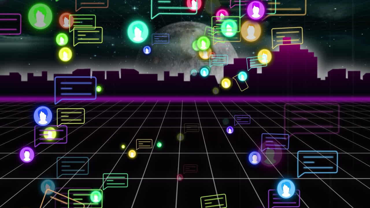 미디어 아이콘의 애니메이션과 공간 위의 도시