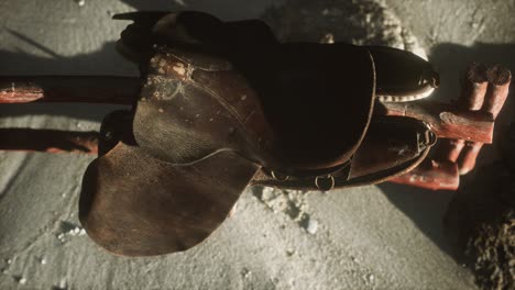 Rider-Leather-Saddle-on-fence-in-desert