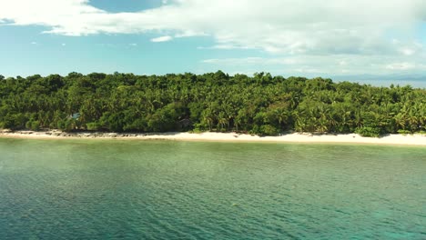 isla tropical con playa de arena, palmeras y agua azul clara