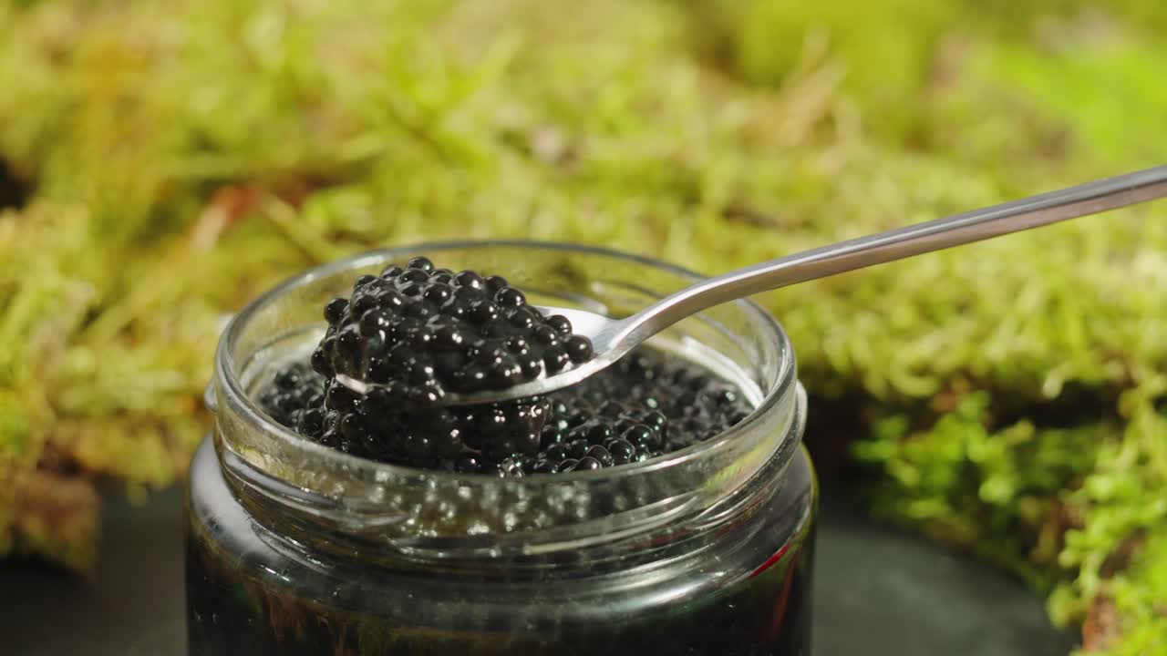 Black Caviar in a Glass Jar