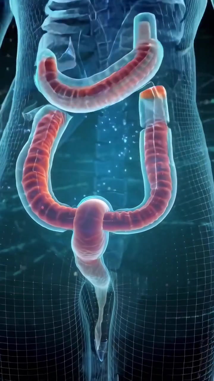 Animated 3D Model of Human Digestive System and Nutrient Flow