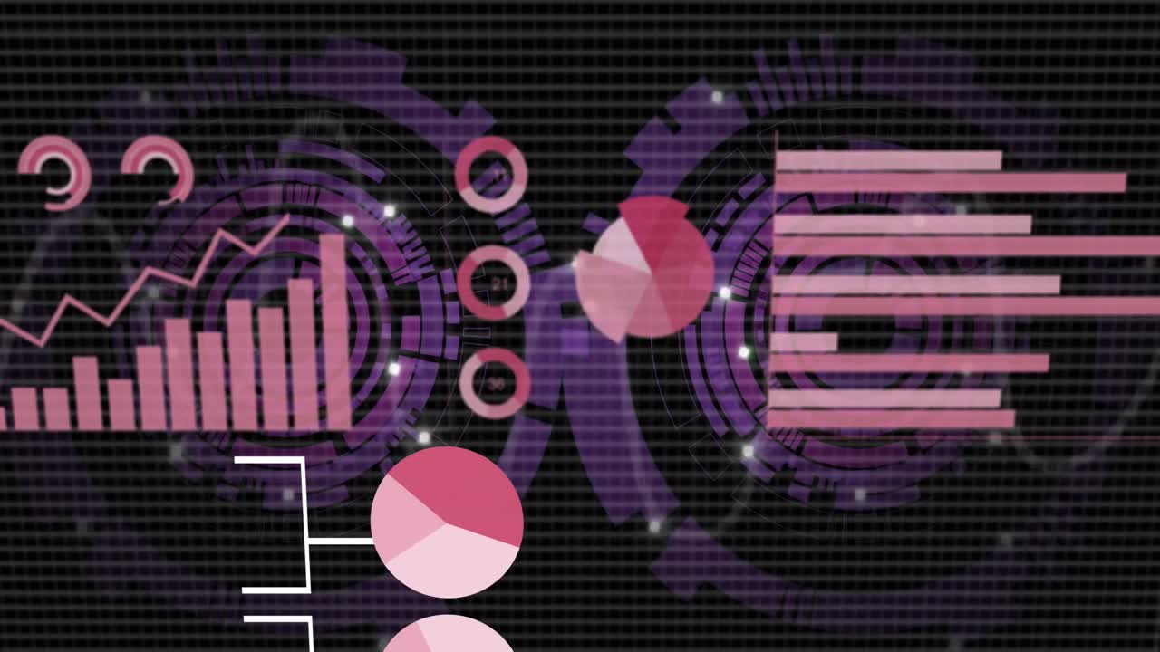 animación del procesamiento de datos financieros a través de la red