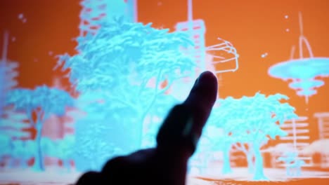 a creative interaction with neon environments: exploring fantastical architectural designs and nature integration through gesture and light