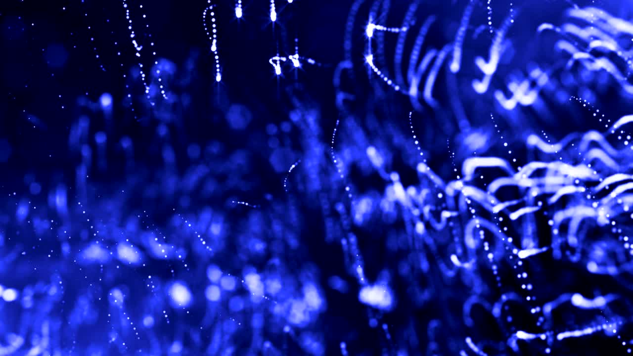 3d 렌더링 루프 애니메이션은 반이는 입자들이 흔들리는 선을 형성하여 휴일 배경이나 추상적인 배경으로 반이는 꽃줄을 형성합니다.