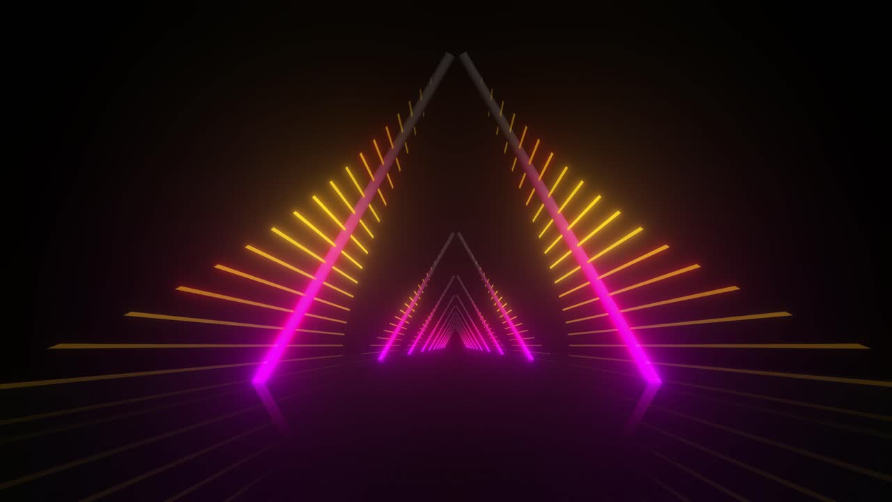 tunnel a triangolo al neon