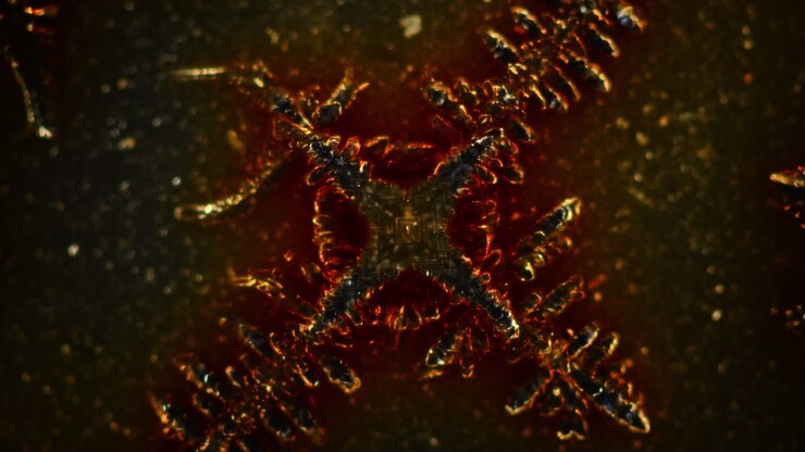 Microscopic View of a Crystalline or Dendritic Structure