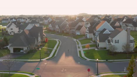 Aerial-of-unrecognizable-boy-practicing-street-hockey