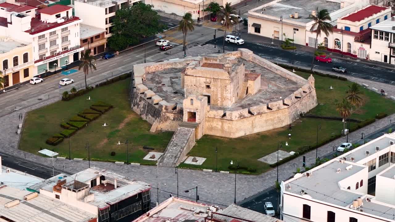 Aerial View of an Ancient Fort in a City