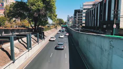 Timelapse-in-Viaducto-Miguel-Aleman,-onof-the-mais-avenues-of-Mexico-city