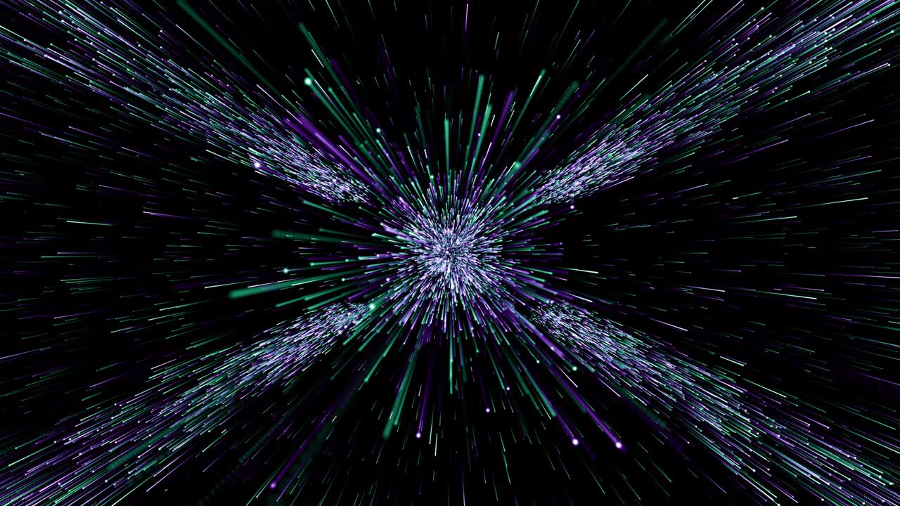 partículas verde violeta evento juego tráiler títulos escenario de concierto cinematográfico bucle de fondo