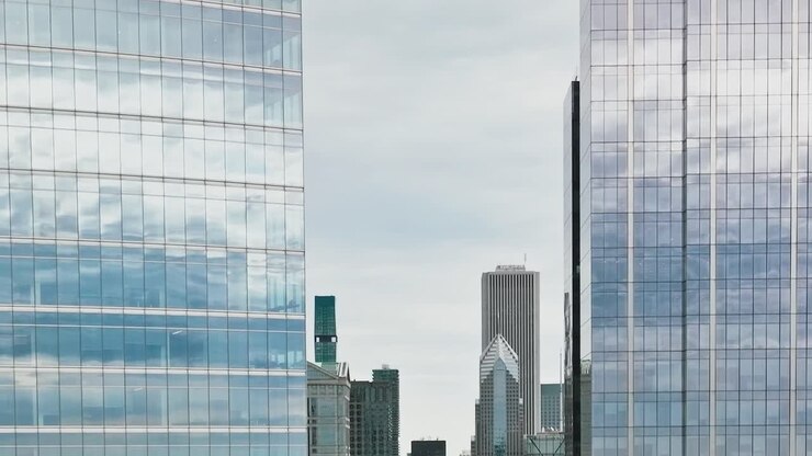 Canyon urbano e densità architettonica di Chicago in prospettiva aerea