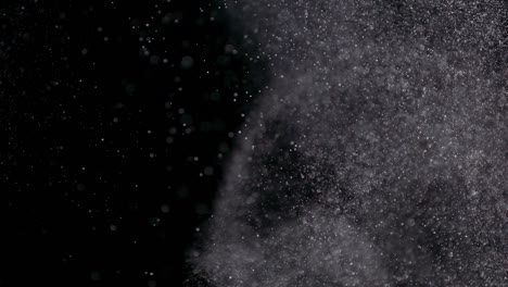 powder isolated on black background