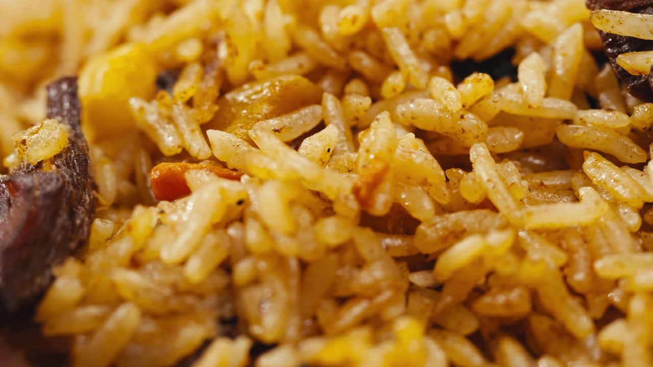 primer plano de un delicioso y sabroso plato de arroz