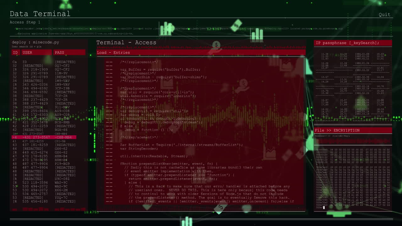 animación de pantalla digital con lenguajes de programación sobre múltiples iconos conectados con líneas