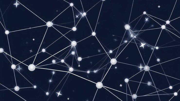 Animazione astratta di nodi e linee di connessione di rete