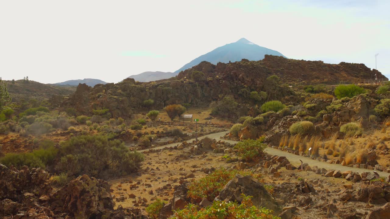 Picturesque View Of Mount Teide At Teide National Park In Tenerife, Canary Islands, Spain. wide shot