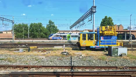 train travels through florence station in italy