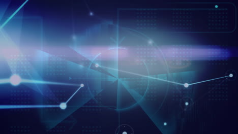 Digital animation of network of connections against plexus networks on purple background